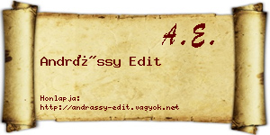 Andrássy Edit névjegykártya